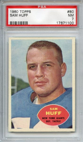 1960 Topps 80 Sam Huff PSA NM 7