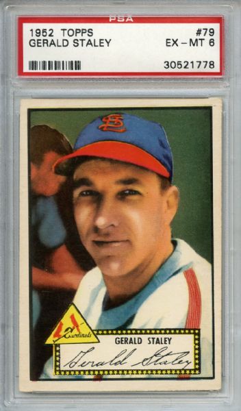 1952 Topps 79 Gerald Staley Red Back PSA EX-MT 6