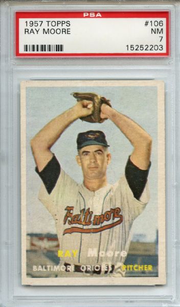1957 Topps 106 Ray Moore PSA NM 7