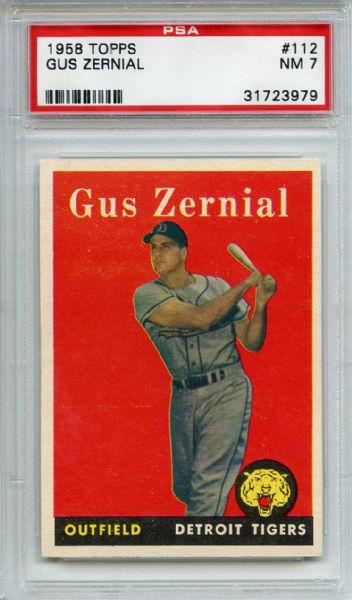 1958 Topps 112 Gus Zernial PSA NM 7