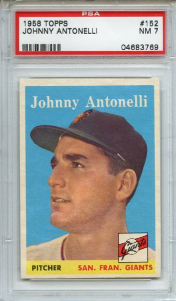 1958 Topps 152 Johnny Antonelli PSA NM 7