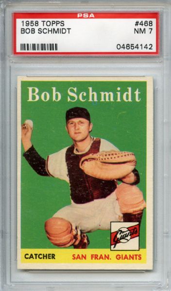 1958 Topps 468 Bob Schmidt PSA NM 7