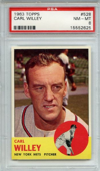 1963 Topps 528 Carl Willey PSA NM-MT 8
