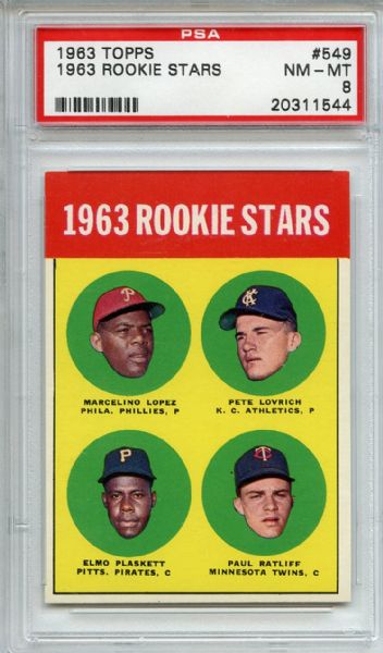 1963 Topps 549 Rookie Stars PSA NM-MT 8