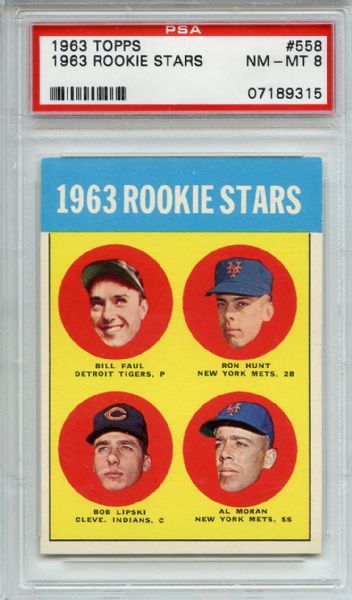 1963 Topps 558 Rookie Stars PSA NM-MT 8