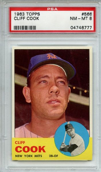1963 Topps 566 Cliff Cook PSA NM-MT 8