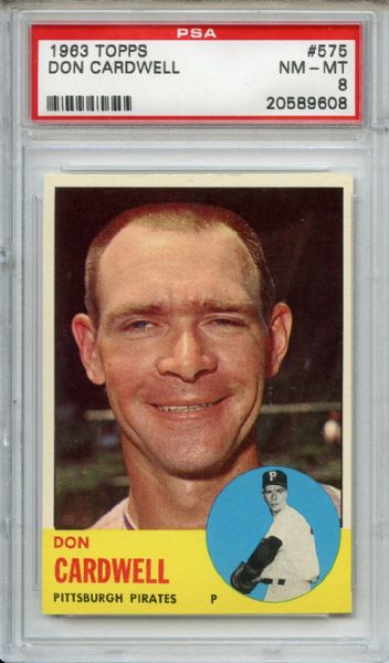 1963 Topps 575 Don Cardwell PSA NM-MT 8