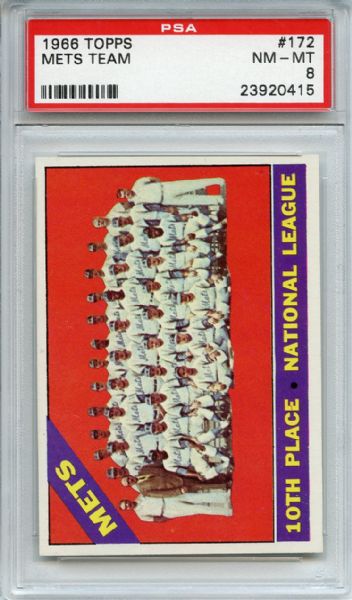 1966 Topps 172 New York Mets Team PSA NM-MT 8