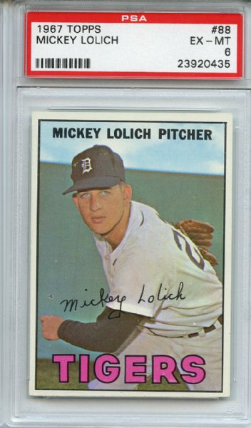 1967 Topps 88 Mickey Lolich PSA EX-MT 6