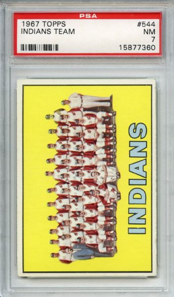 1967 Topps 544 Cleveland Indians Team PSA NM 7