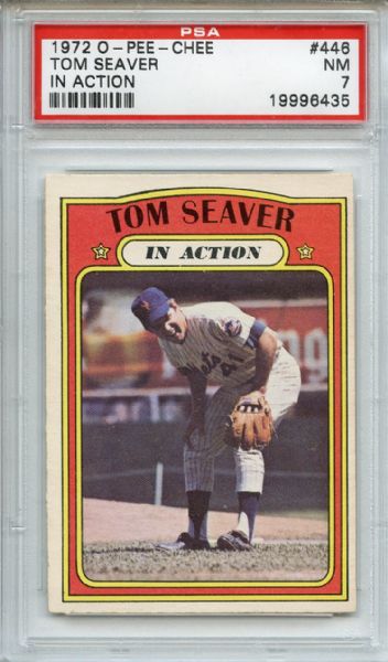 1972 O-Pee-Chee 446 Tom Seaver In Action PSA NM 7