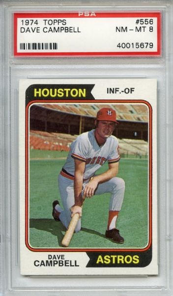 1974 Topps 556 Dave Campbell PSA NM-MT 8