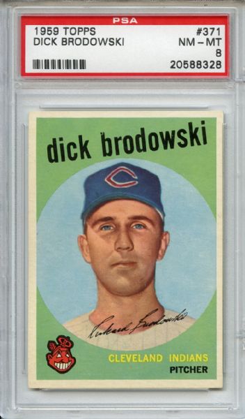 1959 Topps 371 Dick Brodowski PSA NM-MT 8
