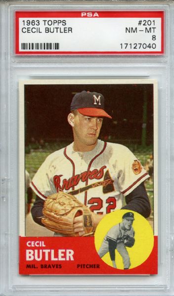 1963 Topps 201 Cecil Butler PSA NM-MT 8