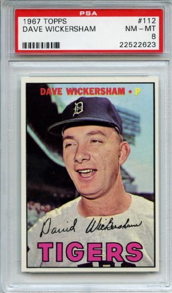 1967 Topps 112 Dave Wickersham PSA NM-MT 8