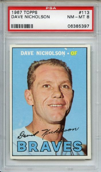 1967 Topps 113 Dave Nicholson PSA NM-MT 8