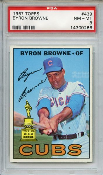 1967 Topps 439 Byron Browne PSA NM-MT 8