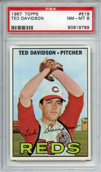 1967 Topps 519 Ted Davidson PSA NM-MT 8