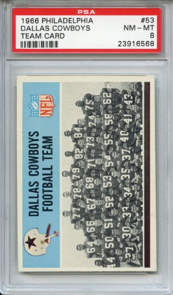 1966 Philadelphia 53 Dallas Cowboys Team PSA NM-MT 8