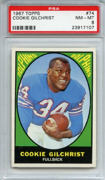 1967 Topps 74 Cookie Gilchrist PSA NM-MT 8