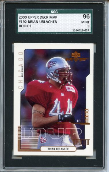 2000 Upper Deck MVP 192 Brian Urlacher RC SGC MINT 96 / 9