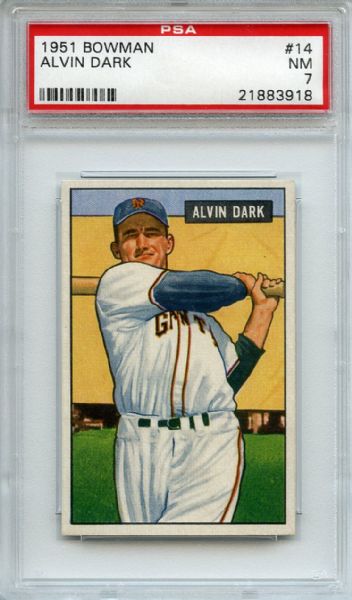 1951 Bowman 14 Alvin Dark PSA NM 7