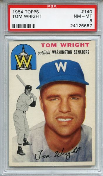 1954 Topps 140 Tom Wright PSA NM-MT 8