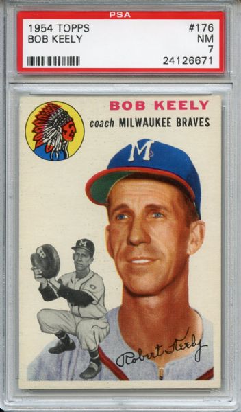 1954 Topps 176 Bob Keely PSA NM 7