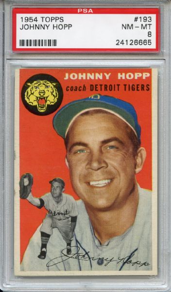 1954 Topps 193 Johnny Hopp PSA NM-MT 8