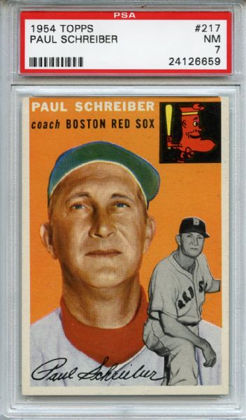 1954 Topps 17 Paul Schreiber PSA NM 7