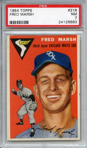 1954 Topps 218 Fred Marsh PSA NM 7