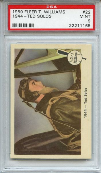 1959 Fleer Ted Williams 22 Ted Solos PSA MINT 9
