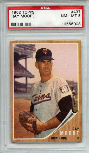 1962 Topps 437 Ray Moore PSA NM-MT 8