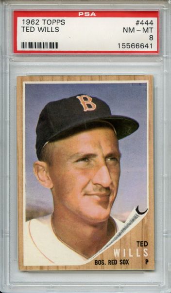 1962 Topps 444 Ted Wills PSA NM-MT 8