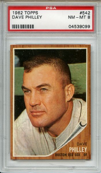 1962 Topps 542 Dave Philley PSA NM-MT 8