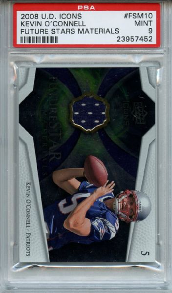 2008 UD Icons Future Stars Materials Kevin O'Connell PSA MINT 9