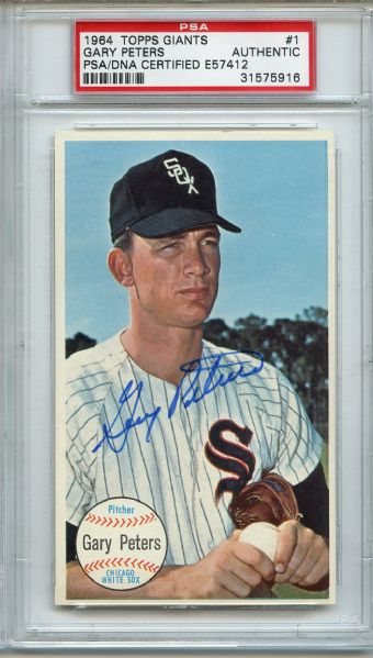 Gary Peters Signed 1964 Topps Giants PSA/DNA