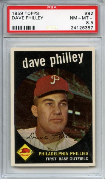 1959 Topps 92 Dave Philley PSA NM-MT+ 8.5