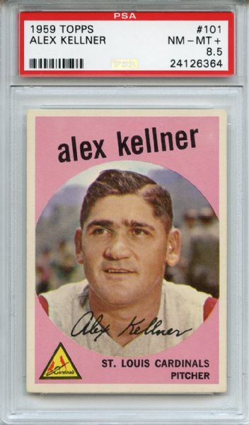 1959 Topps 101 Alex Kellner PSA NM-MT+ 8.5
