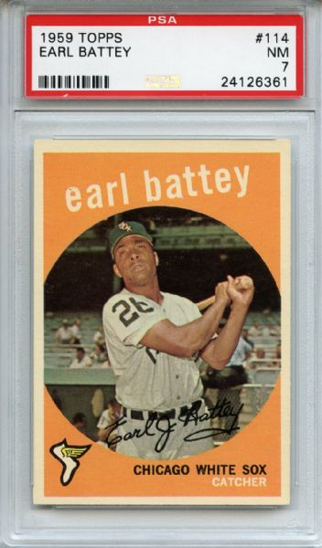 1959 Topps 114 Earl Battey PSA NM 7