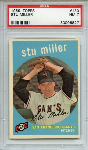 1959 Topps 183 Stu Miller PSA NM 7