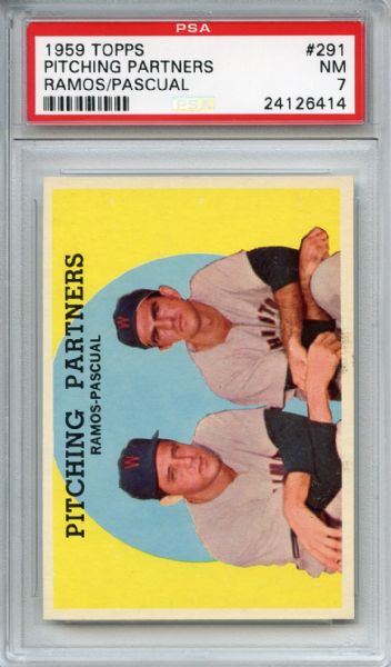 1959 Topps 291 Pitching Partners PSA NM 7
