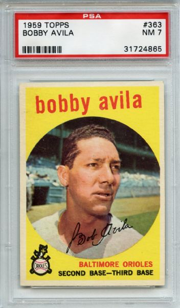 1959 Topps 363 Bobby Avila PSA NM 7