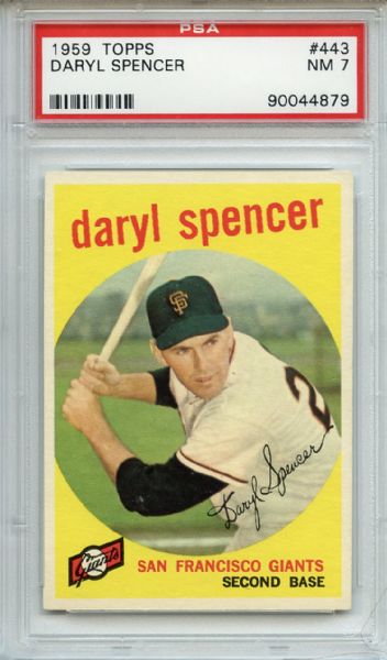 1959 Topps 443 Daryl Spencer PSA NM 7