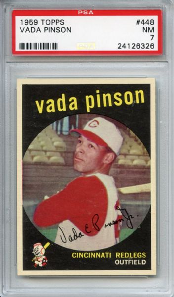 1959 Topps 448 Vada Pinson PSA NM 7