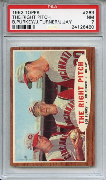 1962 Topps 263 The Right Pitch PSA NM 7