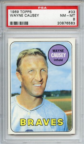 1969 Topps 33 Wayne Causey PSA NM-MT 8
