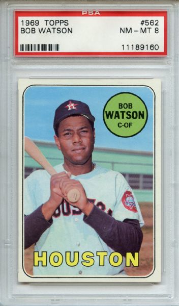 1969 Topps 562 Bob Watson PSA NM-MT 8