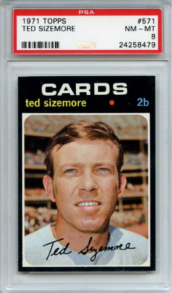 1971 Topps 571 Ted Sizemore PSA NM-MT 8