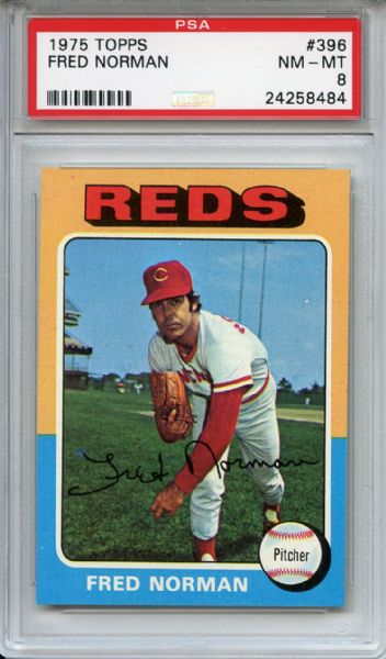 1975 Topps 396 Fred Norman PSA NM-MT 8